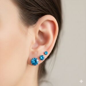 Elegant Blue Stud Earrings